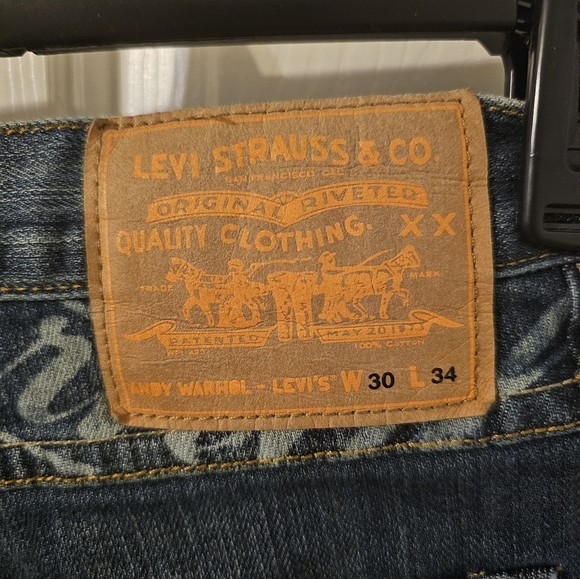 Levi x Andy Warhol Art Inspired Denim Jeans Size 30x34 - Picture 4 of 6